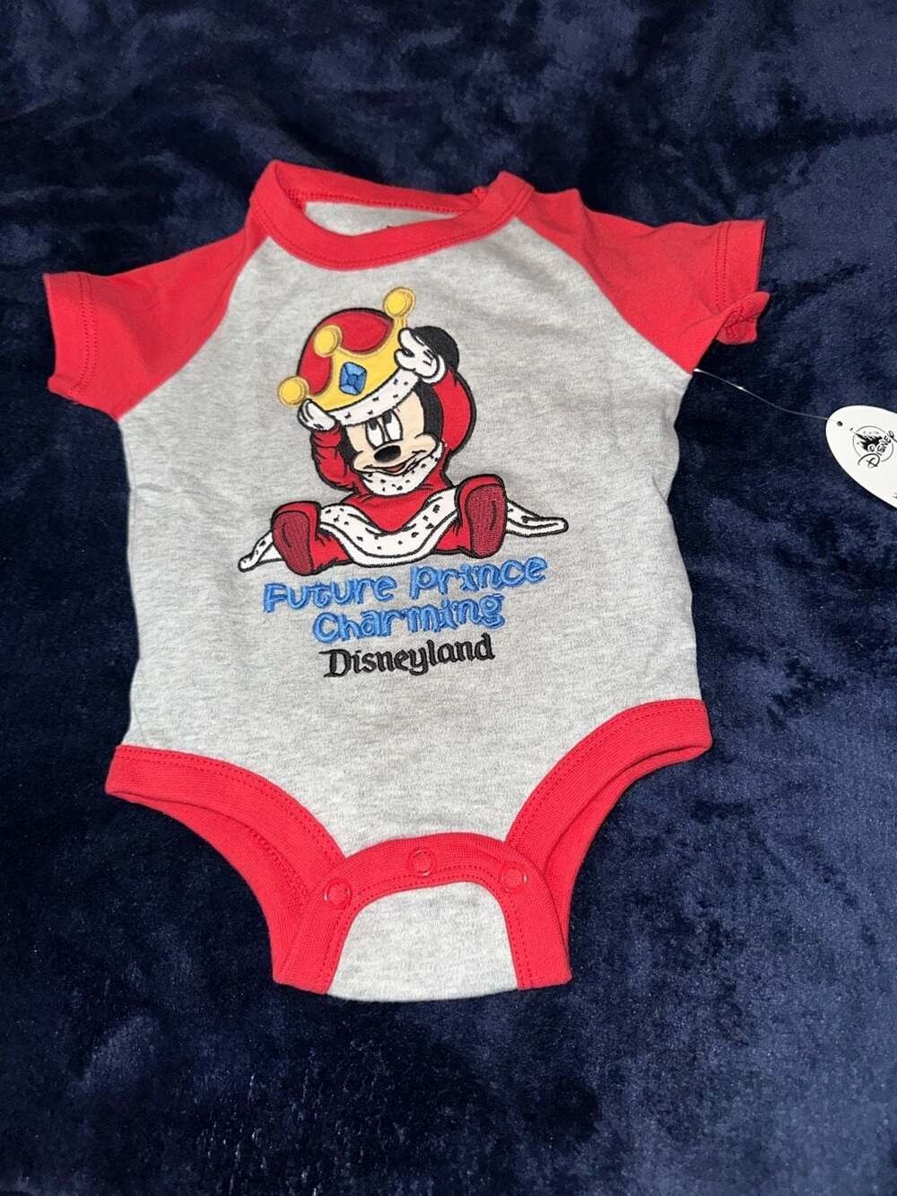 Disney Mickey Mouse Future Prince Charming Bodysuit Size 0-3M